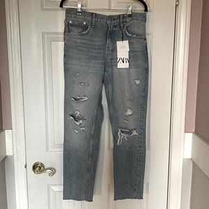 NWT ZARA DISTRESSED THE CIGARETTE JEANS